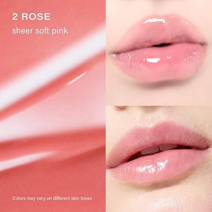 Melixir HYDRATING LIP GLOSS WITH COLLAGEN, SHEER SOFT PINK TINT, MOISTURIZING DAILY LIP BALM FOR INSTANT SHINE, VEGAN LIP TREATMENT, FOR DRY LIPS, CRUELTY-FREE, KOREAN SKINCARE  2 ROSE (0.5OZ/15G) - Image 4
